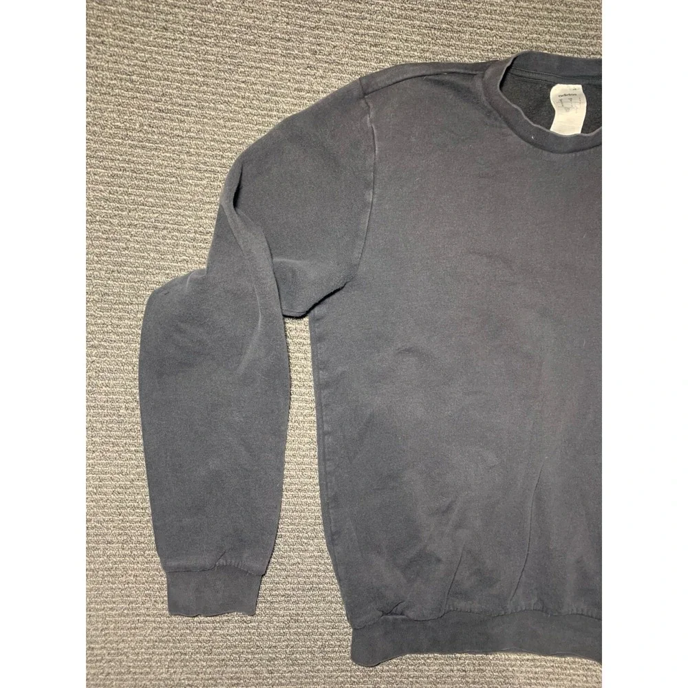 Adidas Sweatshirt Mens Small Black Crew Neck Long Sleeve Heavyweight Pullover